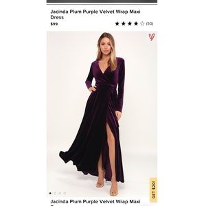 LuLu’s Plum Purple Velvet Wrap Maxi Dress